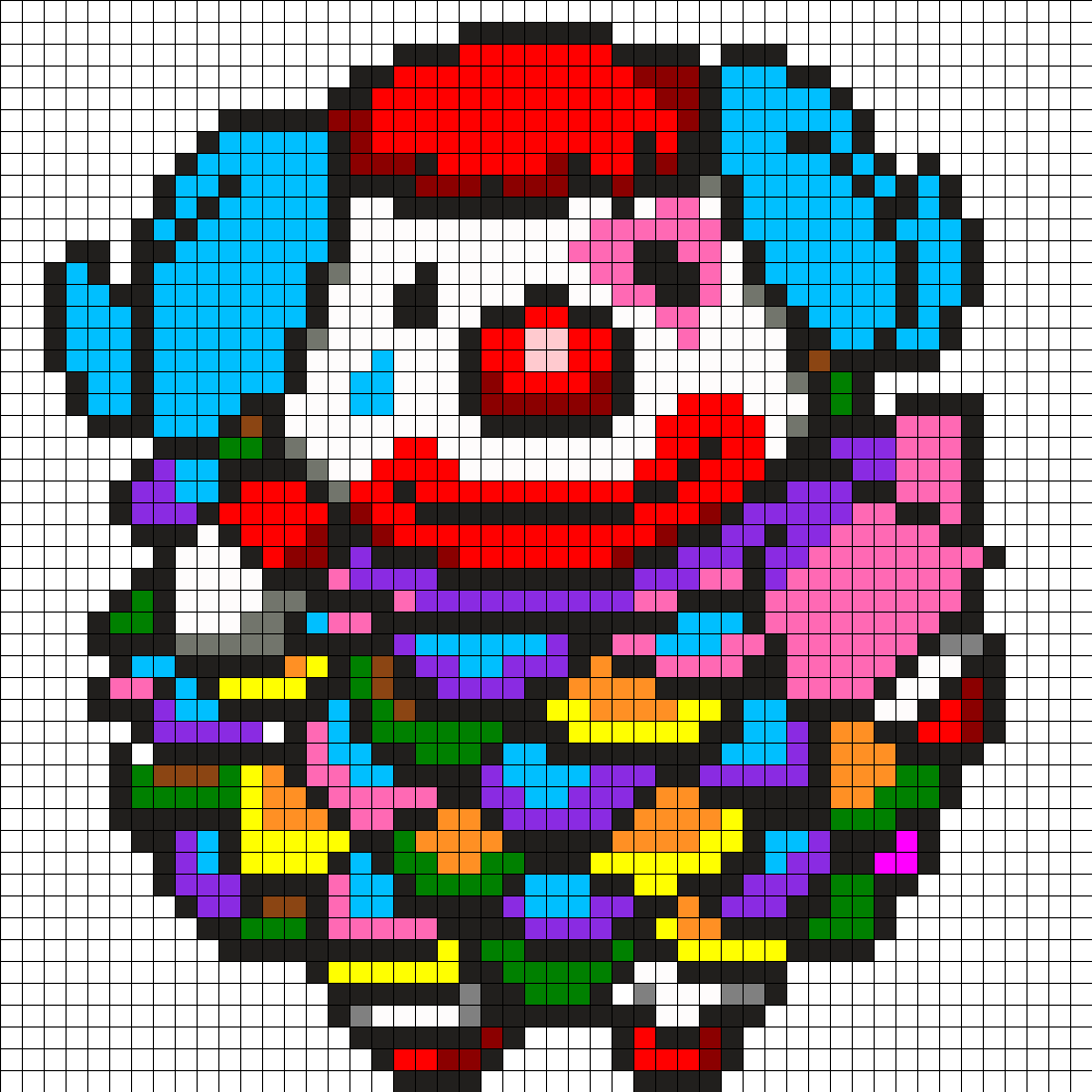 Pixel Art Clown Character PNG Image