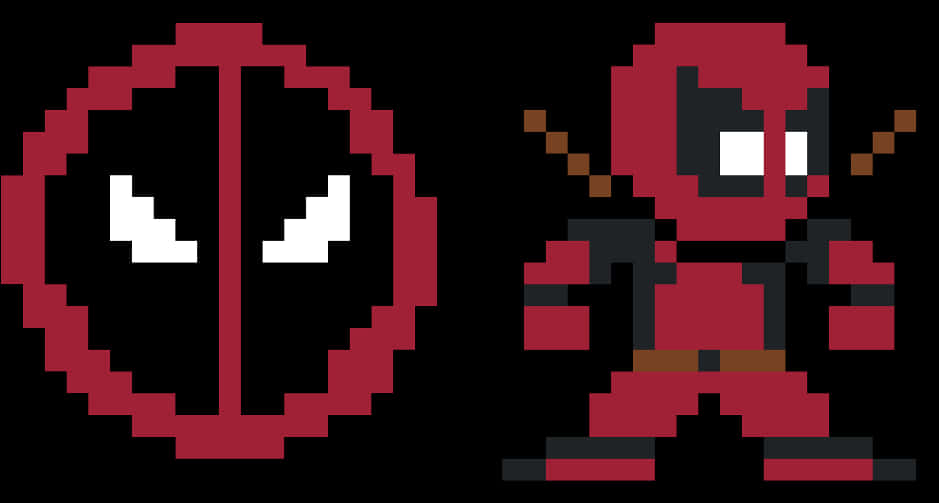 Pixel Art Deadpooland Logo PNG Image