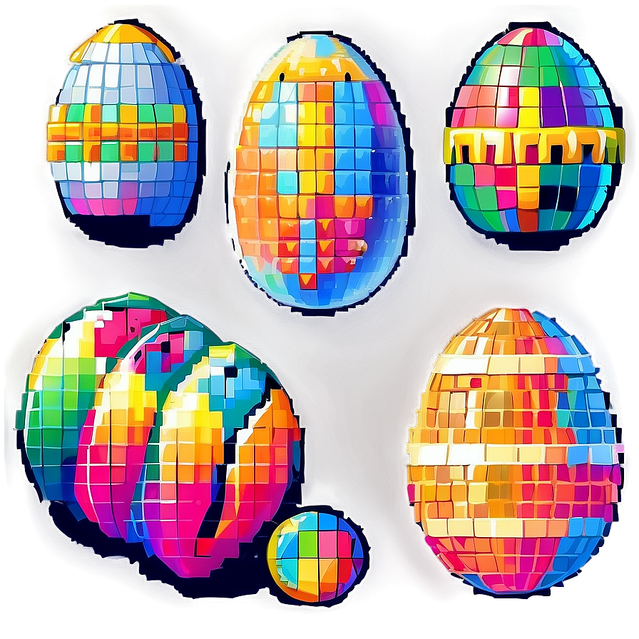 Pixel Art Easter Eggs Png Cfi22 PNG Image