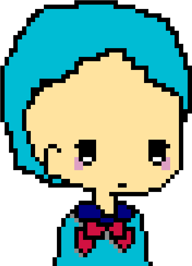 Pixel Art Emo Character PNG Image