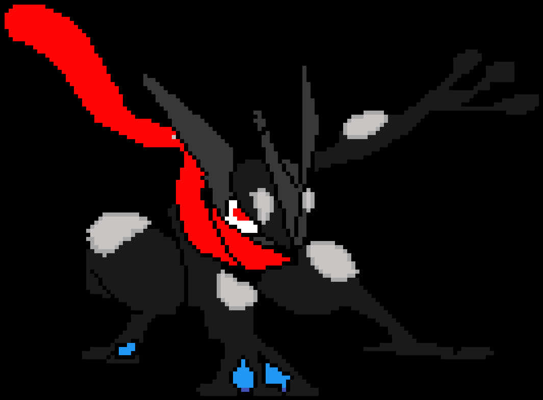 Pixel Art Greninja Stance PNG Image