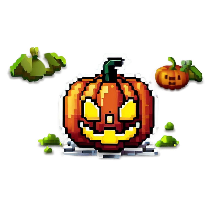 Pixel Art Halloween Pumpkin Png Mpj PNG Image