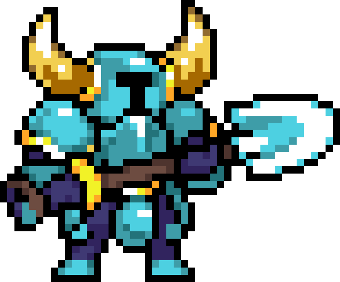 Pixel Art Horned Knight PNG Image