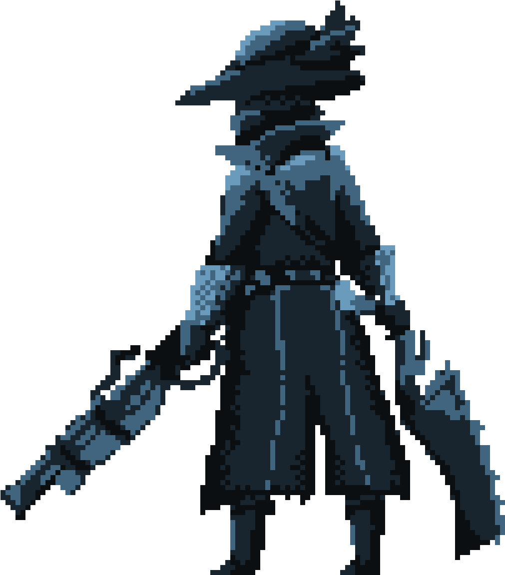 Pixel Art Hunterwith Rifle PNG Image