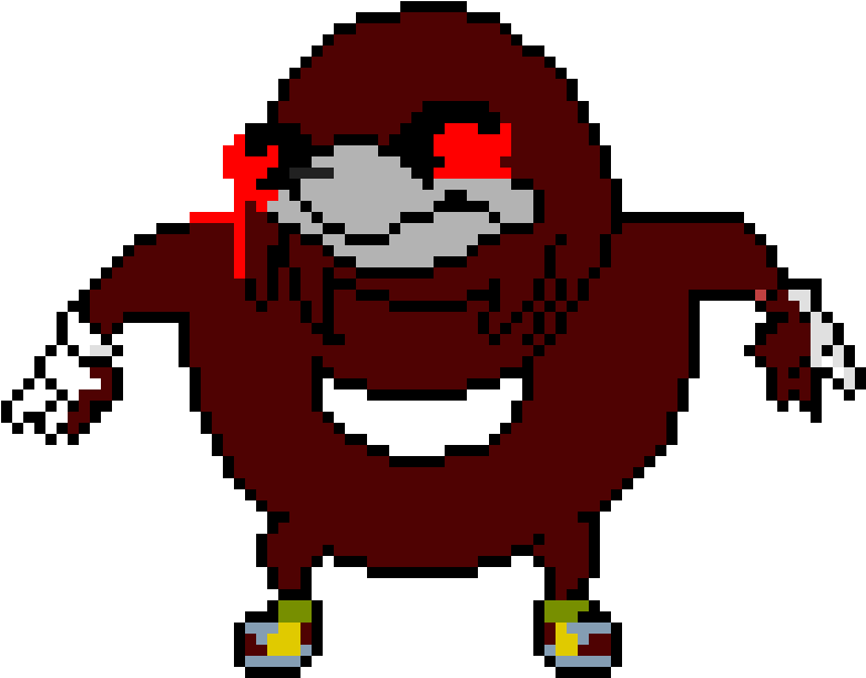 Pixel Art Knuckles Standing PNG Image