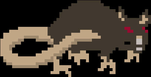 Pixel Art Rat Graphic PNG Image