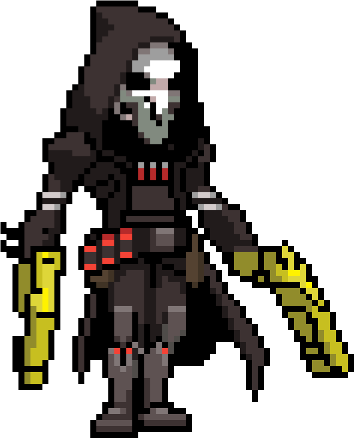 Pixel Art Reaperwith Scythes PNG Image