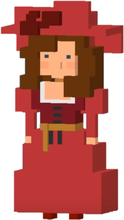 Pixel Art Redhead Pirate PNG Image