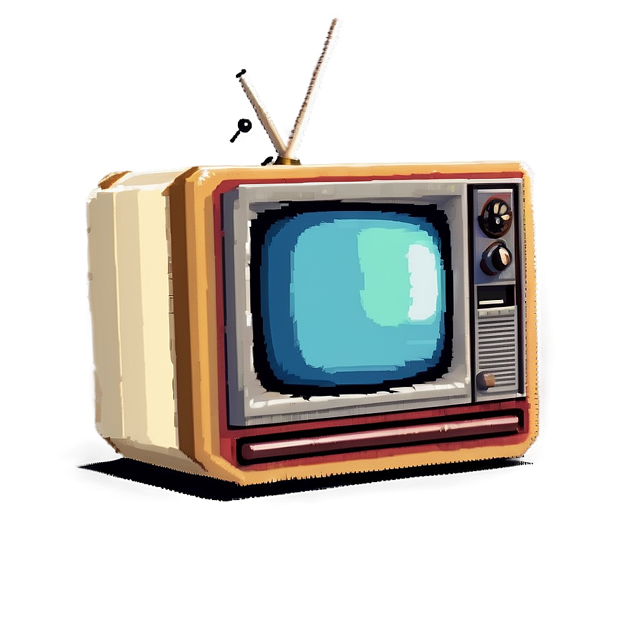 Pixel Art Vintage Tv Png Hyb23 PNG Image