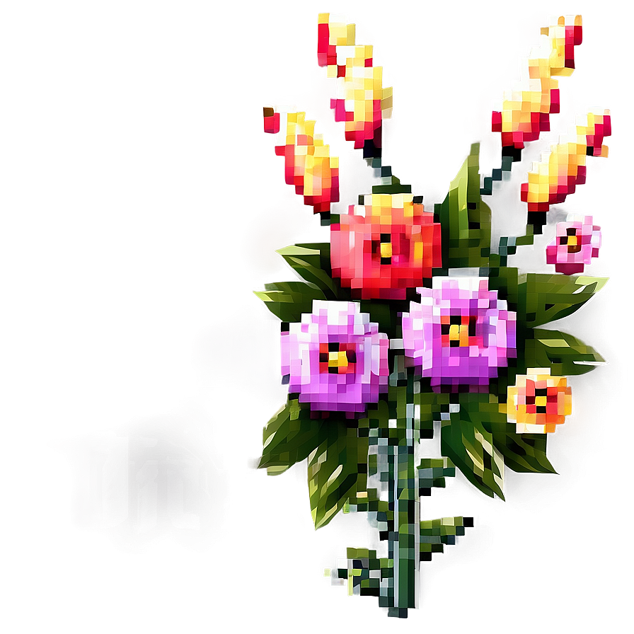 Pixel Flower Bouquet Png Yfw PNG Image