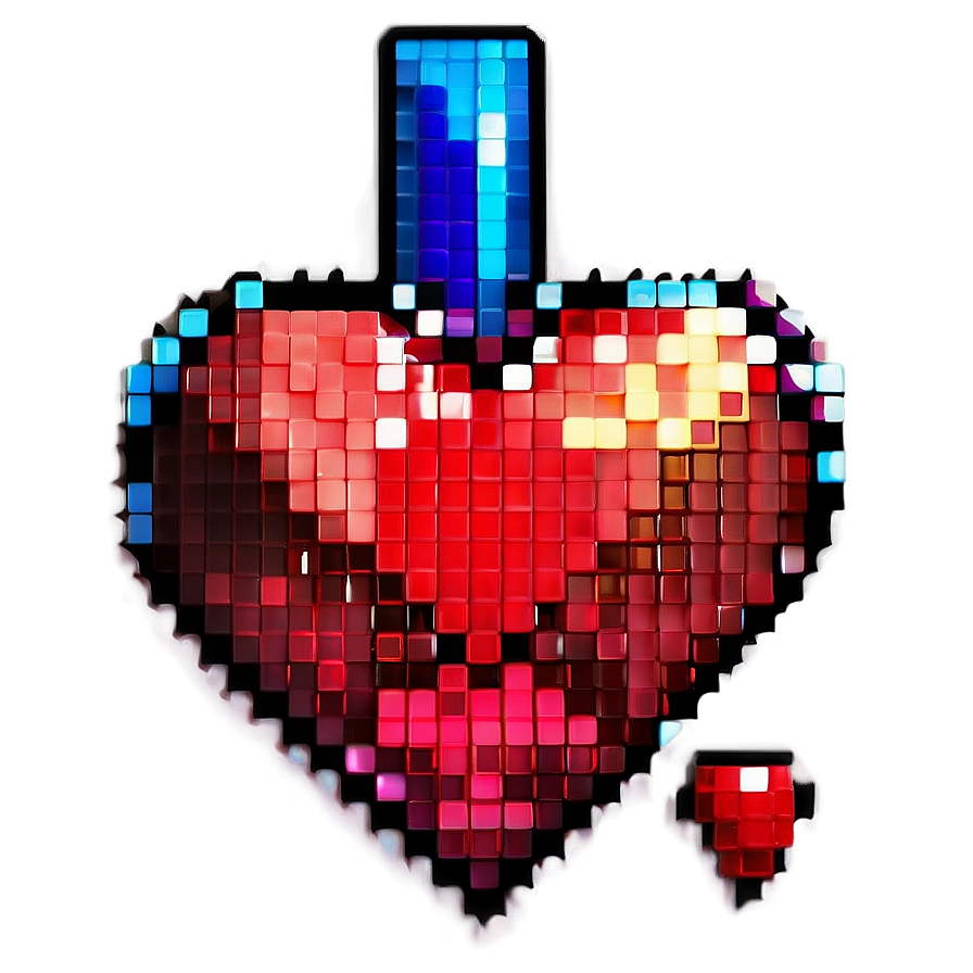 Pixel Heart Banner Png Hgl10 PNG Image