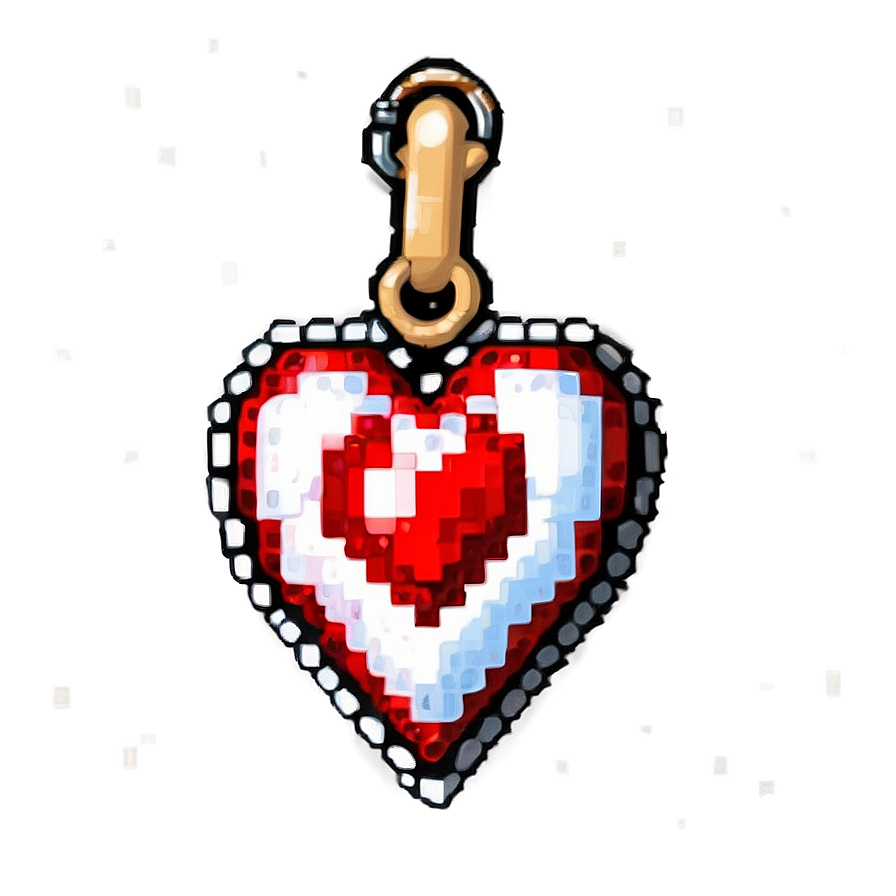 Pixel Heart Charm Png 05252024 PNG Image