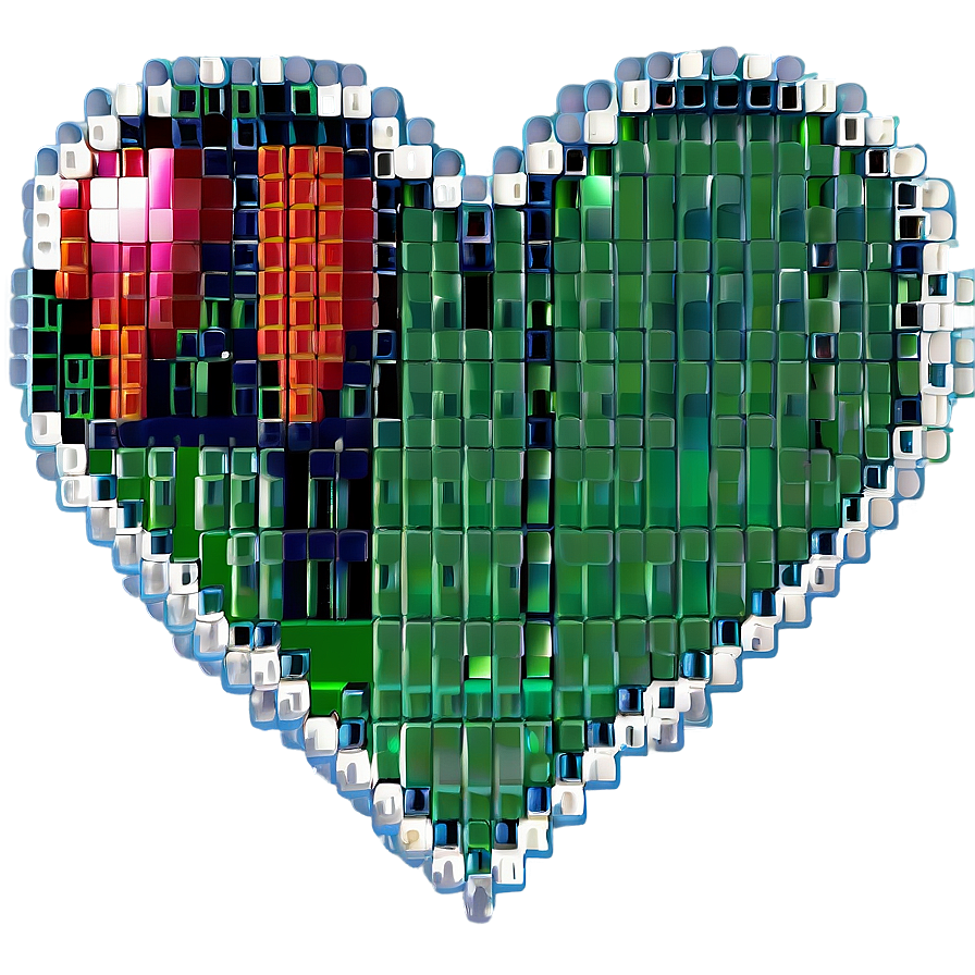 Pixel Heart Outline Png Vwv PNG Image