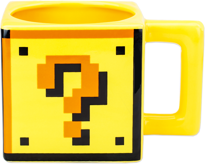 Pixel Question Block Mug PNG Image