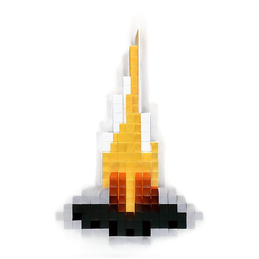 Pixel Style Flame Icon Png Nkm PNG Image