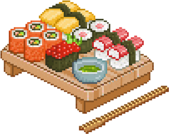 Pixel Sushi Platter PNG Image