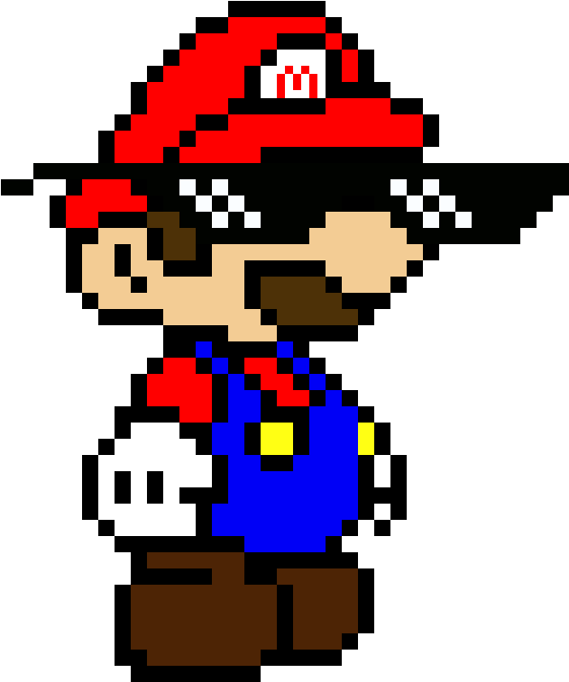 Pixel Thug Life Mario PNG Image