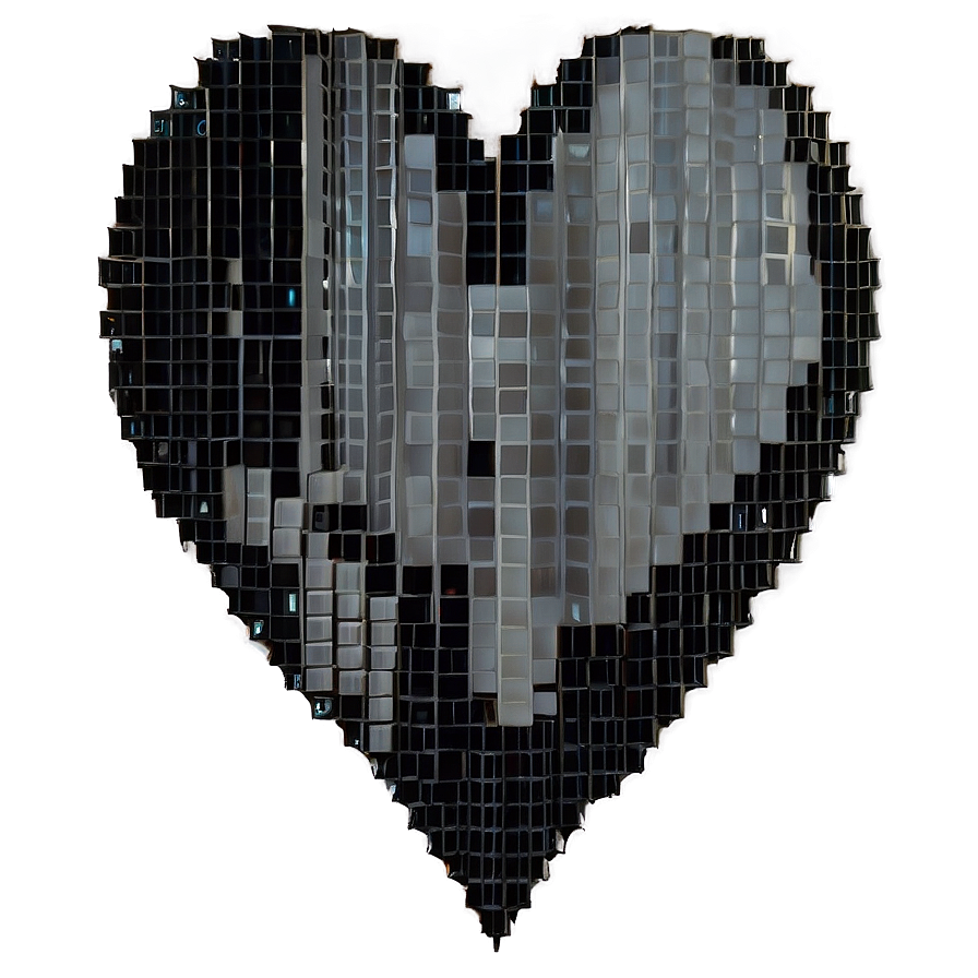 Pixelated Black Broken Heart Png 67 PNG Image