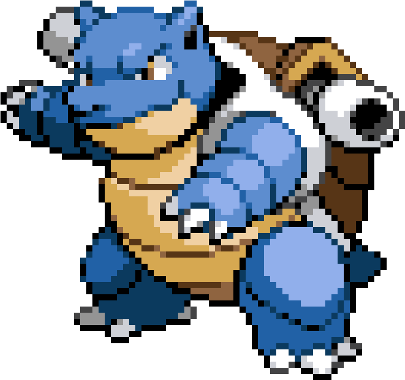 Pixelated Blastoise Pokemon PNG Image