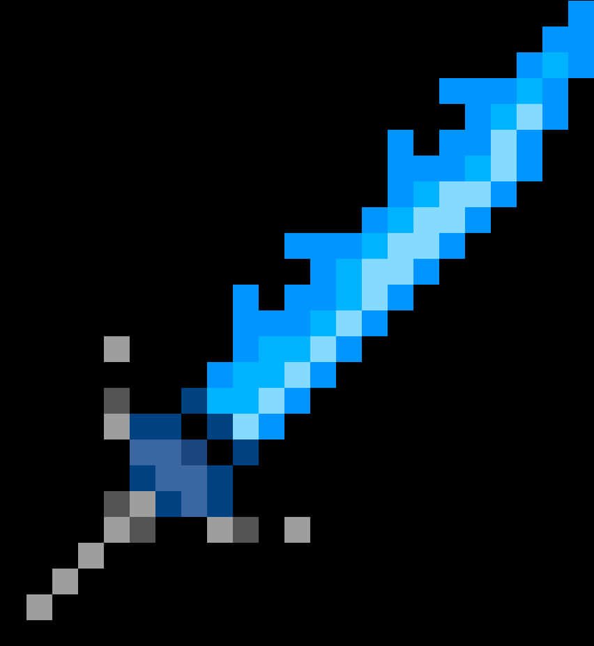 Pixelated Blue Arrow PNG Image