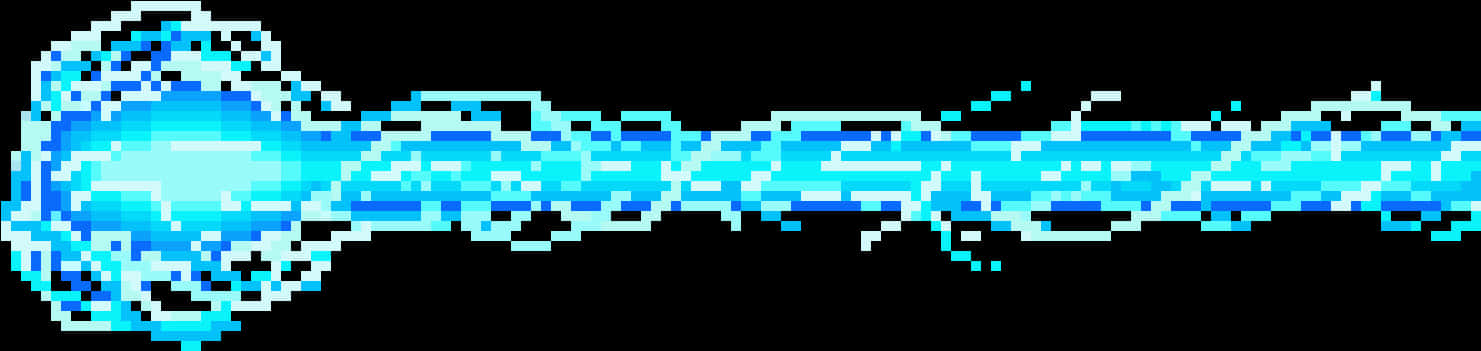 Pixelated Blue Laser Beam PNG Image