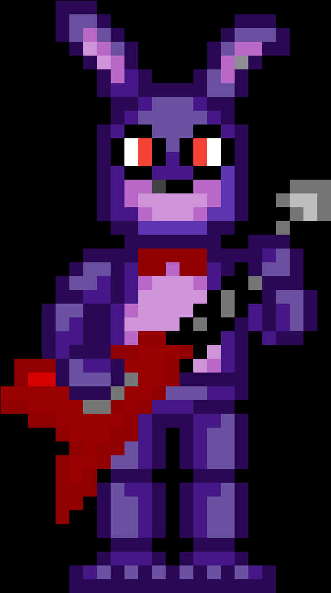 Pixelated Bonnie F N A F Character PNG Image