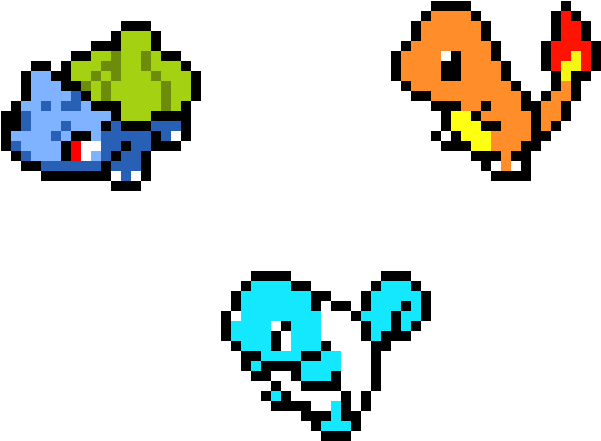 Pixelated Classic Starters PNG Image