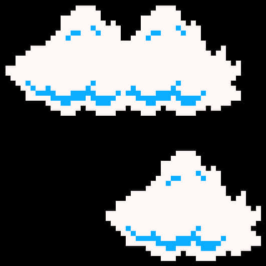 Pixelated Clouds Illustration PNG Image