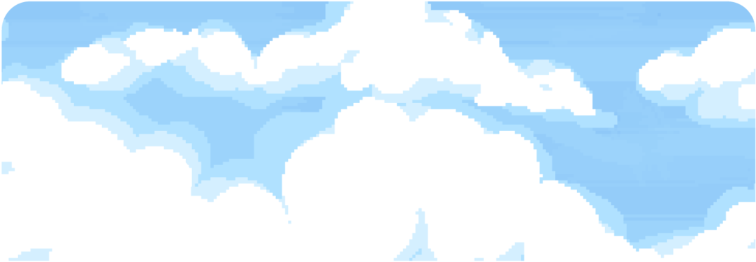 Pixelated Clouds Skyline PNG Image