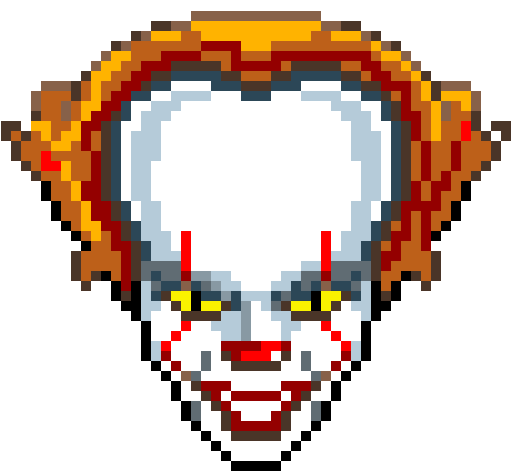 Pixelated Clown Face PNG Image