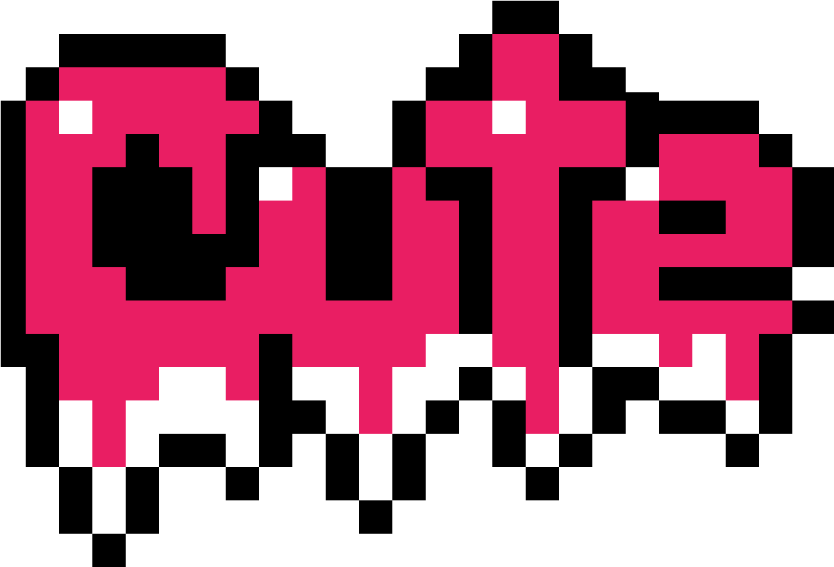 Pixelated Cute Text Art.png PNG Image