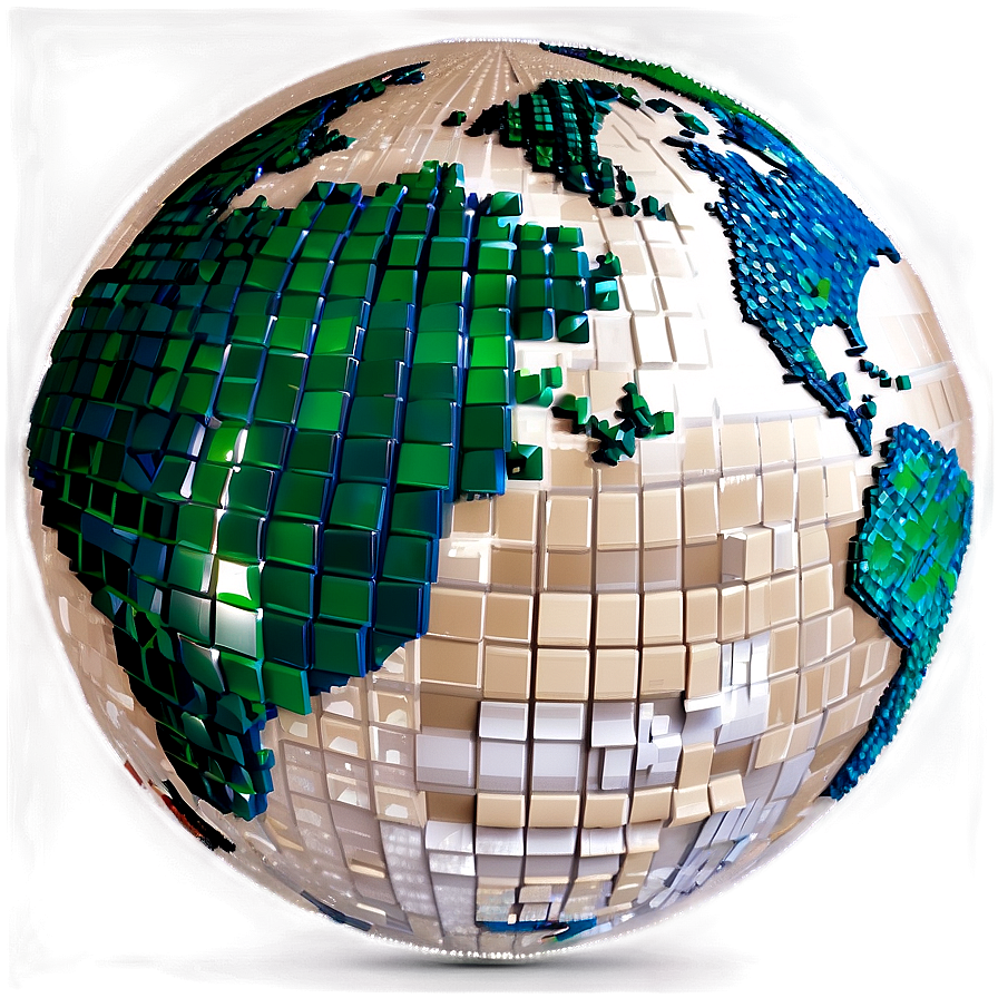 Pixelated Earth Globe Png Dya PNG Image