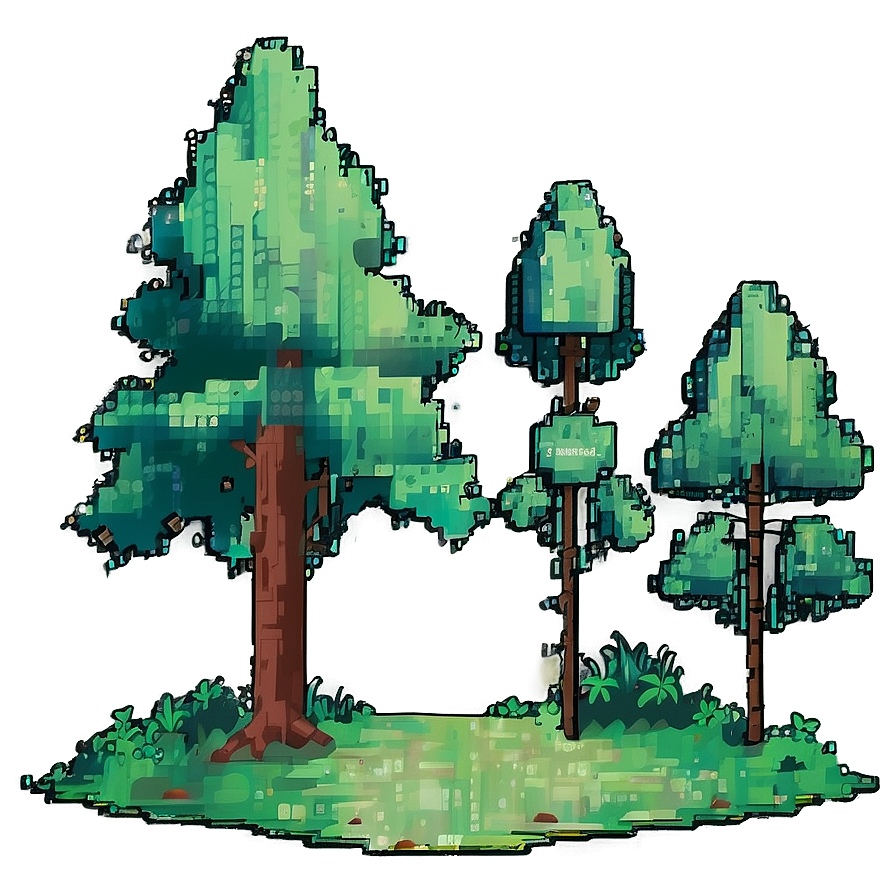 Pixelated Forest Landscape Png Hmm PNG Image