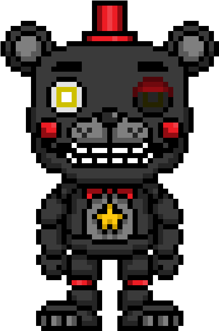 Pixelated Fredbear Character Art PNG Image