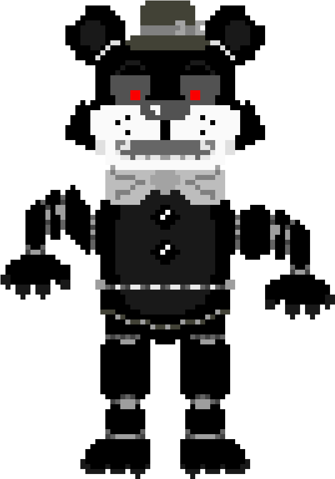 Pixelated Fredbear Character PNG Image