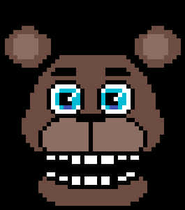 Pixelated Freddy Fazbear Portrait PNG Image