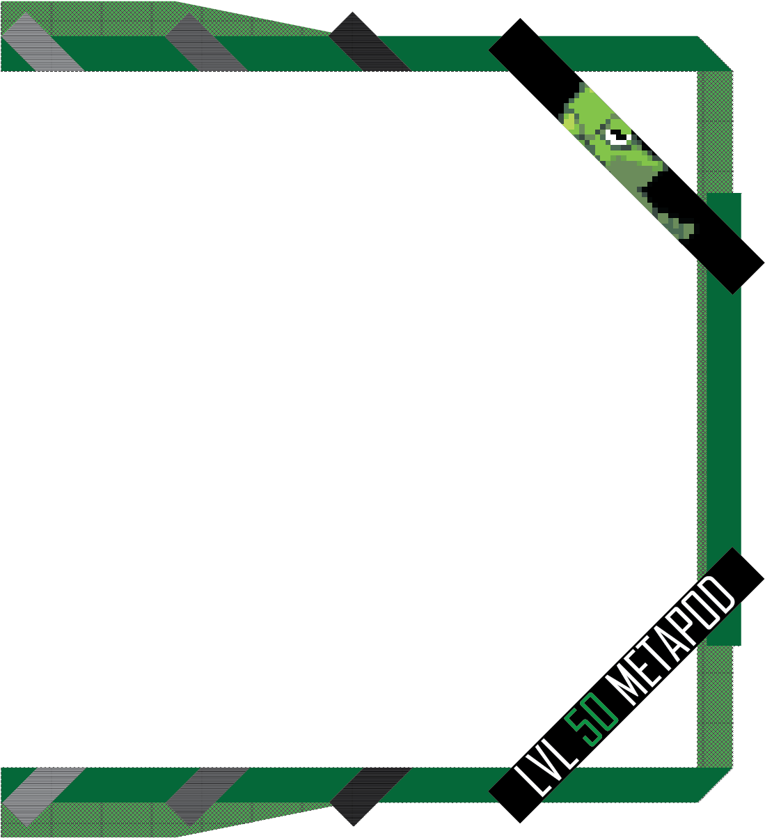 Pixelated Green Webcam Overlay PNG Image