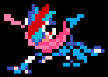 Pixelated Greninja Artwork PNG Image