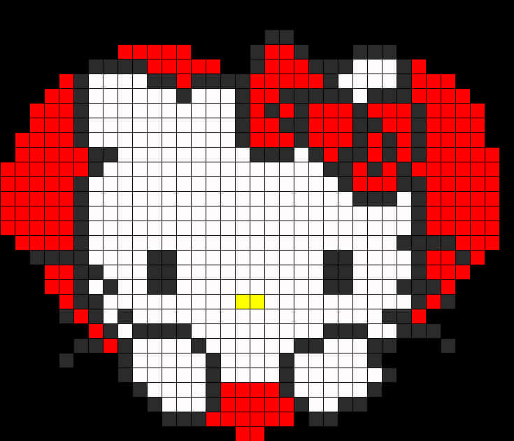 Pixelated Hello Kitty Bow PNG Image