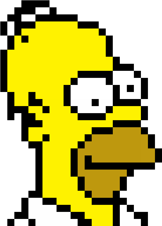 Pixelated Homer Simpson Portrait PNG Image