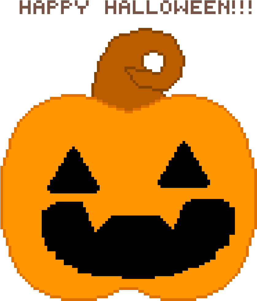 Pixelated Jack O Lantern Halloween Celebration PNG Image