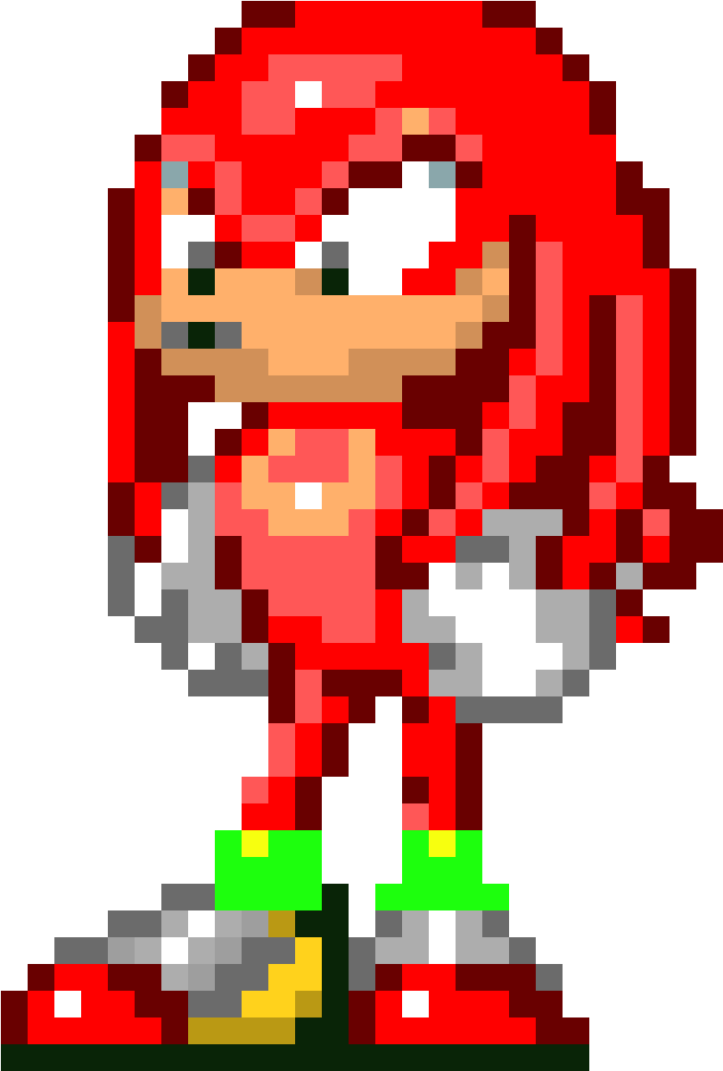 Pixelated Knuckles Standing PNG Image