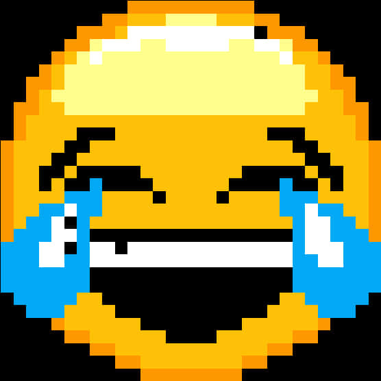 Pixelated Laughing Emoji.png PNG Image