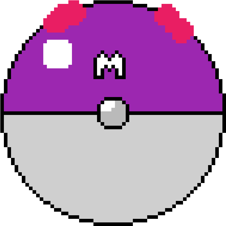 Pixelated Master Ball PNG Image