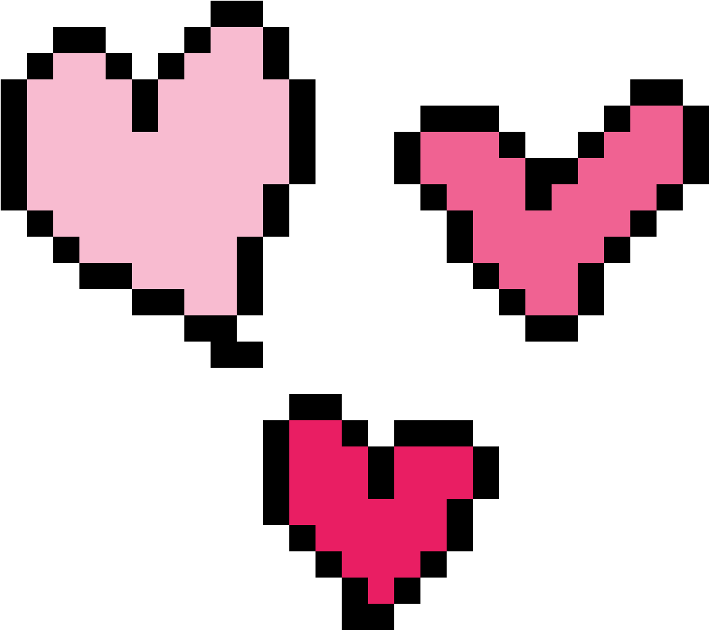 Pixelated Minecraft Hearts PNG Image