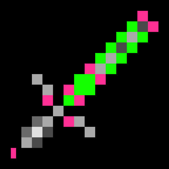 Pixelated Minecraft Sword PNG Image