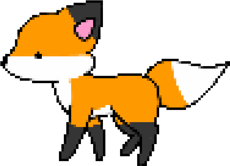 Pixelated Orange Fox Art.png PNG Image