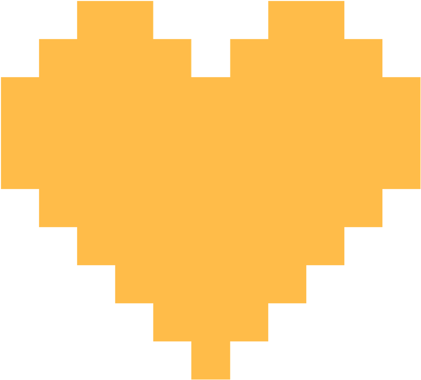 Pixelated Orange Heart Graphic PNG Image