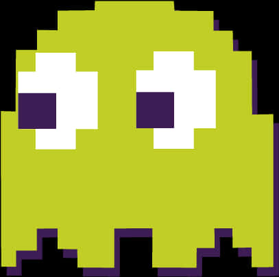 Pixelated Pacman Ghost Graphic PNG Image