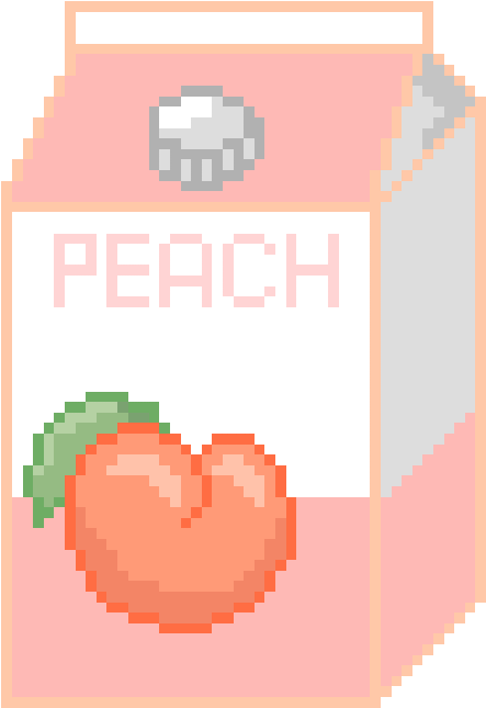 Pixelated Peach Milk Carton PNG Image